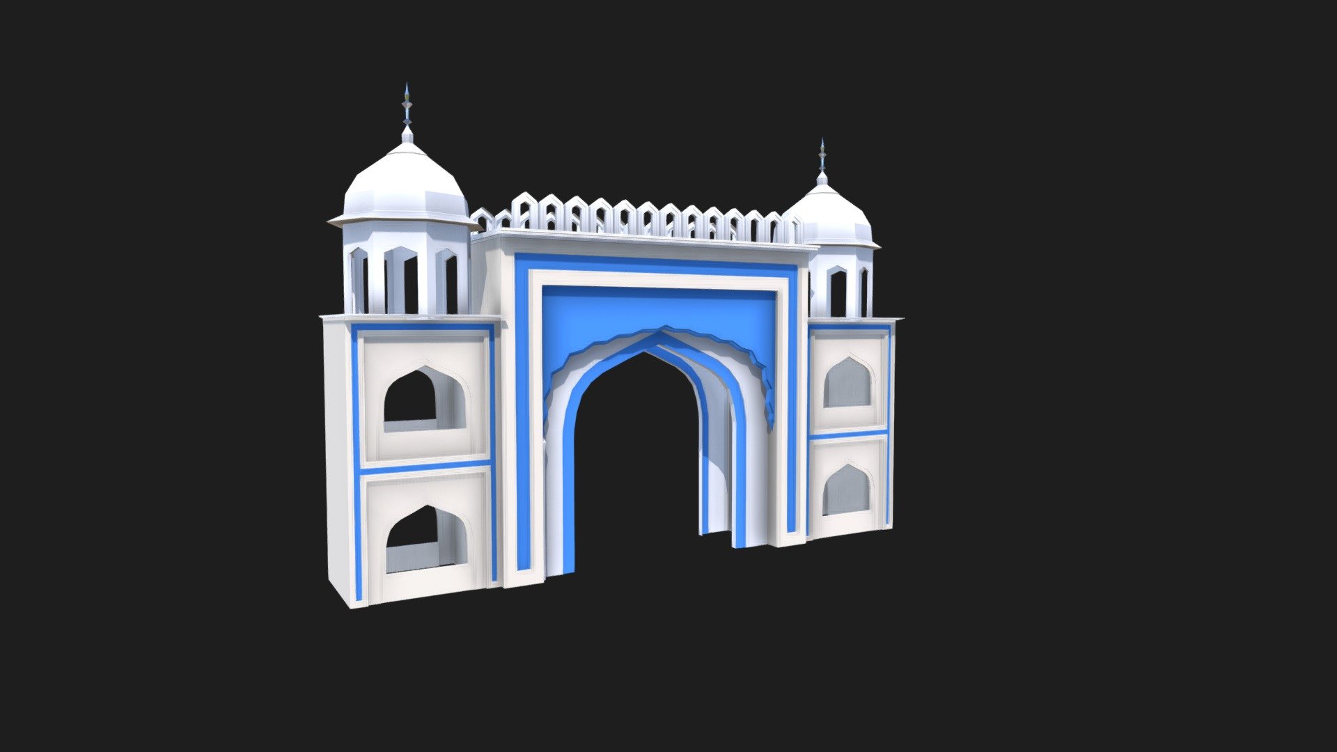 Fareed Gate Bahawalpur - Lowpoly - Fareed Gate Bahawalpur Lowpoly - 3D model by nabeelashrafphotography 3d model