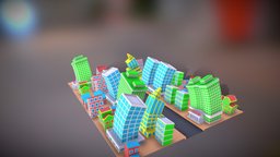 Stylised Cartoon Low poly buildings