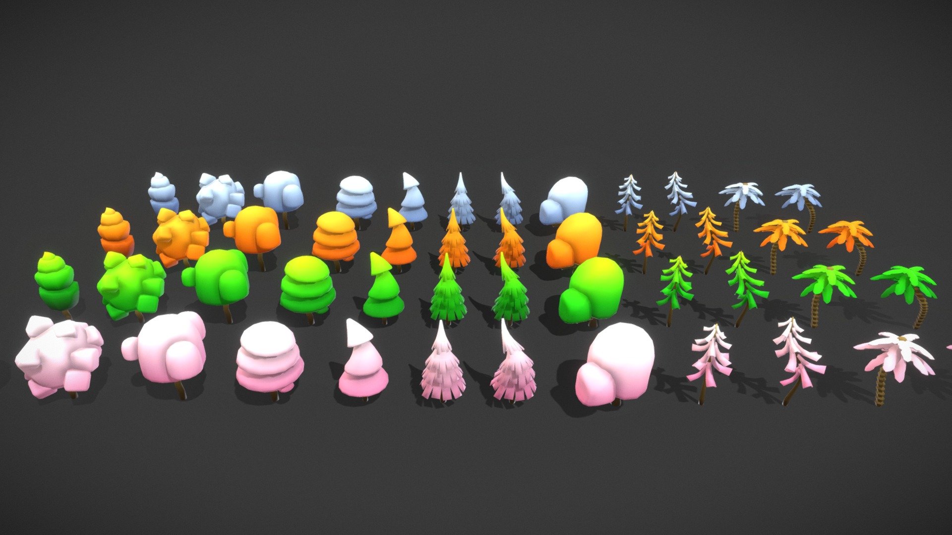 Good day, i hope you will like this trees pack.

Checkout my other low poly packs:

Flower Pack: https://sketchfab.com/3d-models/stylize-low-poly-flowers-pack-dc6474e66ec4493ea55af5332638fdd9

Tree Pack: https://sketchfab.com/3d-models/stylize-low-poly-trees-pack-3ccc978e370b42e5a3f4af85c1f05f7b - Stylize Low Poly Trees Pack - Buy Royalty Free 3D model by LowPolyBoy 3d model