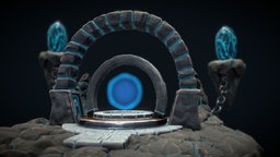 Stylized Altar portal, dungeon, exterior, rust, prop, medieval, unreal, architectural, crystal, arch, shrine, spell, rune, altar, poer, unity, architecture, asset, stone, gameasset, stylized, fantasy, dark, rock, magic, environment