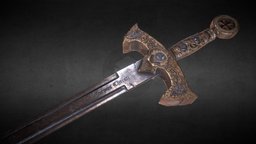 Knights Templar Sword knights, medieval, templar, zbrush-sculpt, substancepainter, substance, weapon, blender, sword, knight