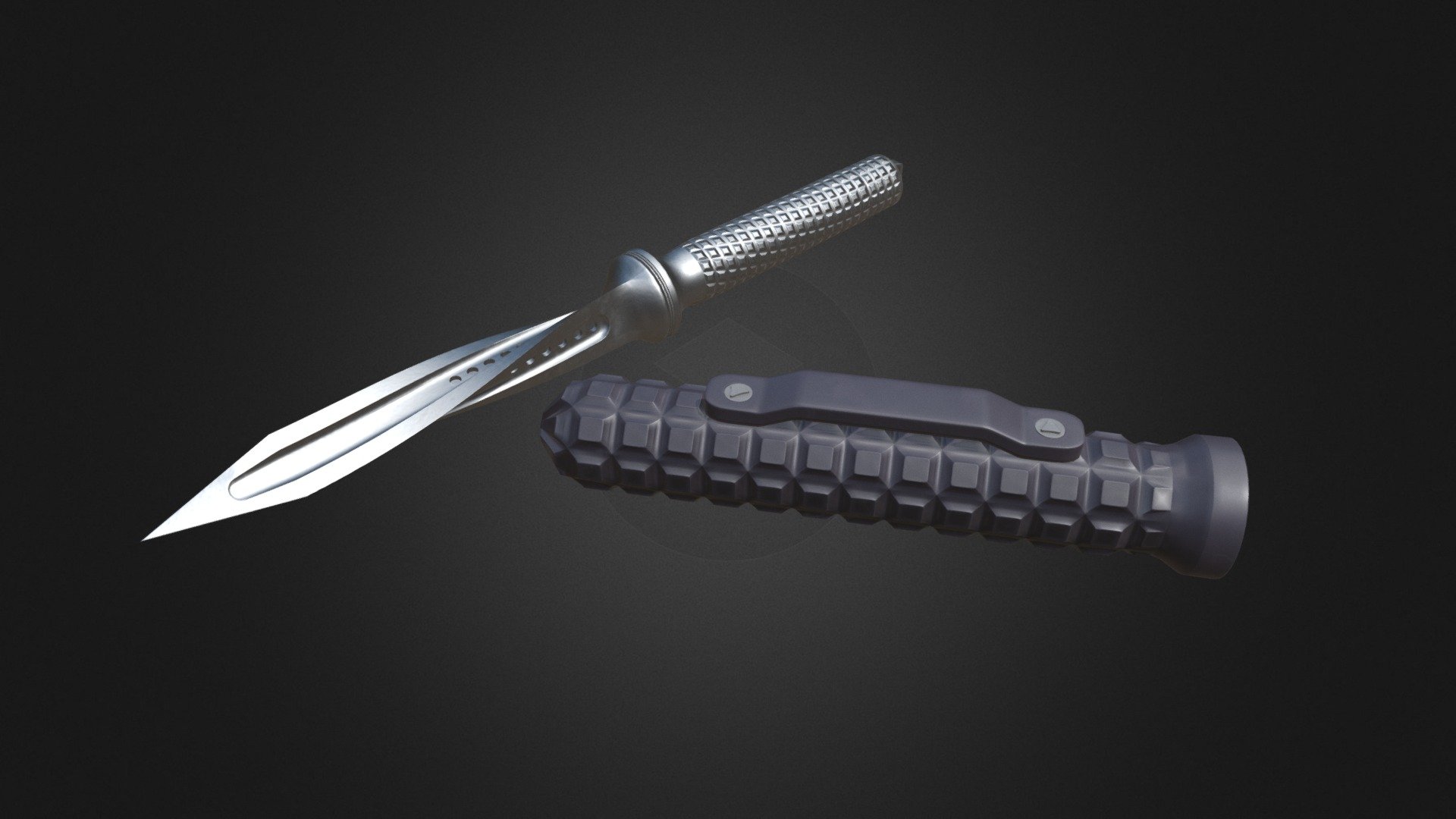 Jagdkommando Tri-Dagger Knife - Download Free 3D model by tori.cane (@torricane) 3d model