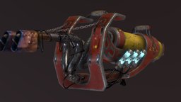 BF-52 Roaster post-apocalyptic, flamethrower, weaponry, 3d-model, substance-painter-2, weapon, photoshop, 3dsmax, sci-fi, gun