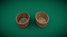 Wooden Tub wooden, bath, tub, realistic, 3d_modeling, substance, textured