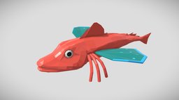[Low Poly] Gurnard fish, fishing, ocean, animals-cute, lowpoly, low, poly, animal, animation, animated, rigged, sea, gurnard