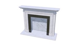 Limestone Fireplace Mantel fireplace, american, realistic, english, mantel, pbr, lowpoly, english-fireplace, american-fireplace