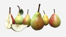 Pear 3d model food, pear, fruit, kitchen, cooking, decoration