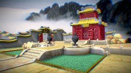 Chinese style garden Small courtyard 3D model style, garden, small, pool, chinese, yard, hexiang