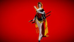 geisha killer geisha, female-character, sword-weapon, annimations, female-warrior, japanese-culture, japanese-style, low-poly, blender