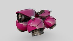 Retro Hovercraft retro, motorcycle, hovercraft, futurist, space, spaceship