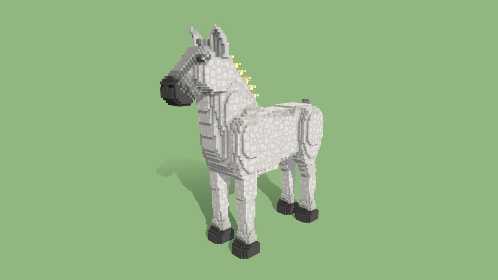 Percheron Horse made with Magicavoxel 3d model