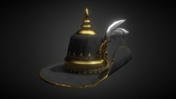 Phra Mala Siam Royal Hat [พระมาลาเส้าสูง] hat, thailand, thai, royalty, siam, pbr-texturing, low-poly, asset, gameasset, royal, gameready, thaiculture, thai3d
