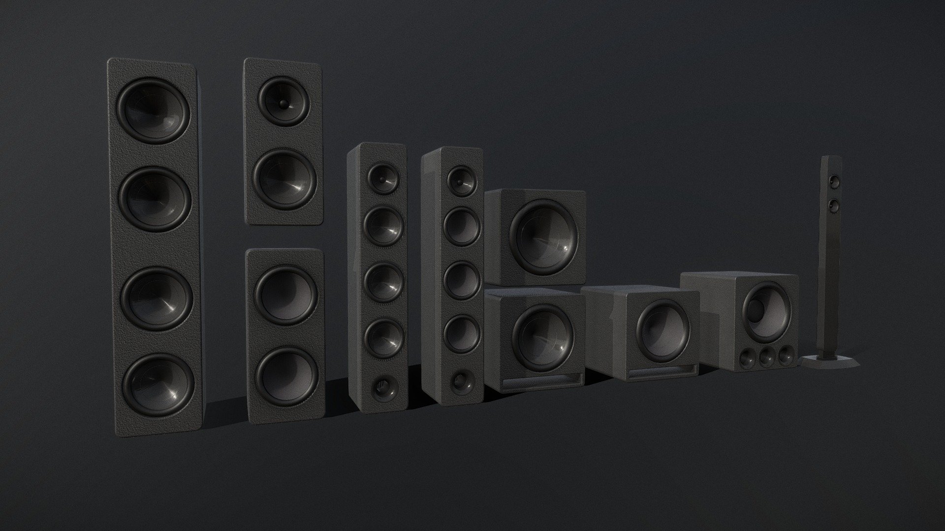 Home Theater System with Subwoofers with all the Textures along with a PDF guide to sync music to beats.All files contained in Additional Files
You can use it in your archviz projects or game environments.
Thank You!

Note:Don't Forget to download Additional File - Home Theater System with Subwoofers - Buy Royalty Free 3D model by Nicholas-3D (@Nicholas01) 3d model