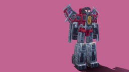 Starscream transformers, shockwave, pixel-art, blockbench, low-poly, minecraft