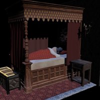 Bed bed, bedroom, duncan, medieval, king