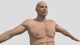 Older Muscular Male Character body, film, people, muscle, fbx, realistic, actor, men, bald, 3dpeople, digitalhuman, character, man, 3dmodel, human, male