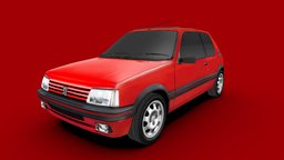 Peugeot 205 GTI 1986 french, european, transport, peugeot, classic, hatchback, iconic, gti, 205, phototexture, low-poly, vehicle, lowpoly, car, supermini, peugeot-205, hot-hatch, 205-gti