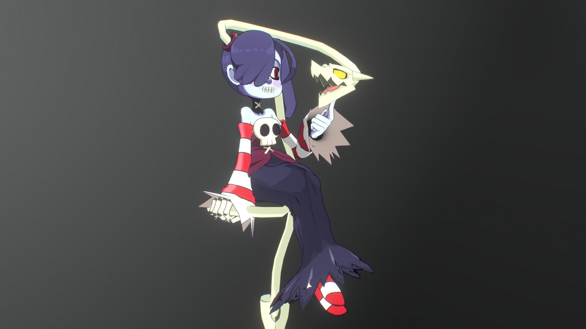 Sienna Contiello, more commonly known as Squigly, is an undead girl, kept sentient thanks to her family's Parasite, Leviathan.

Commissioned by MrR0k0, @SoloRok0 on twitter

Squigly belongs from Skullgirls game by Autumn Games 3d model