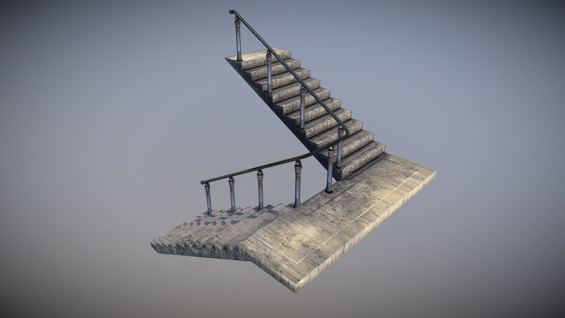 Gameready model - Stairs 4 - Buy Royalty Free 3D model by Dexsoft Games (@dexsoft-games) 3d model