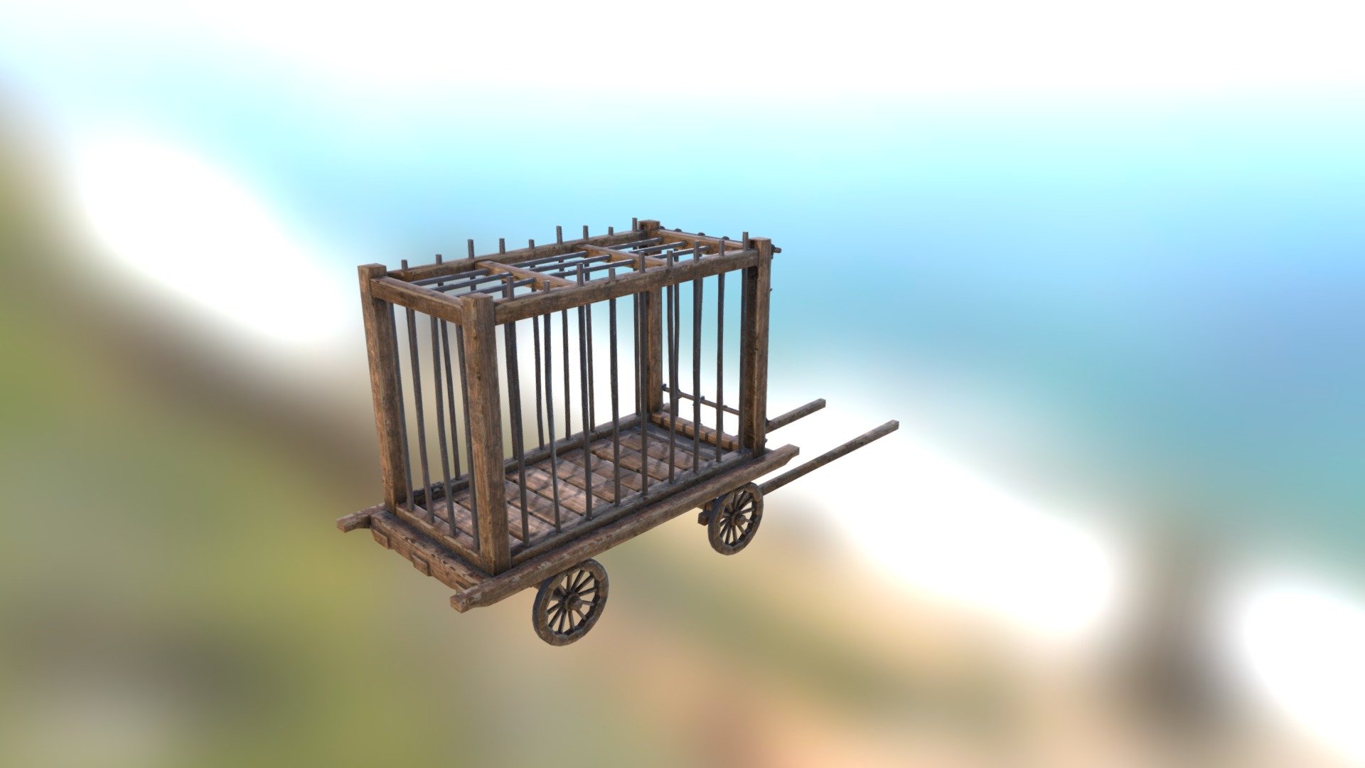 Wooden cart - Buy Royalty Free 3D model by Mixall (@Mixaills) 3d model