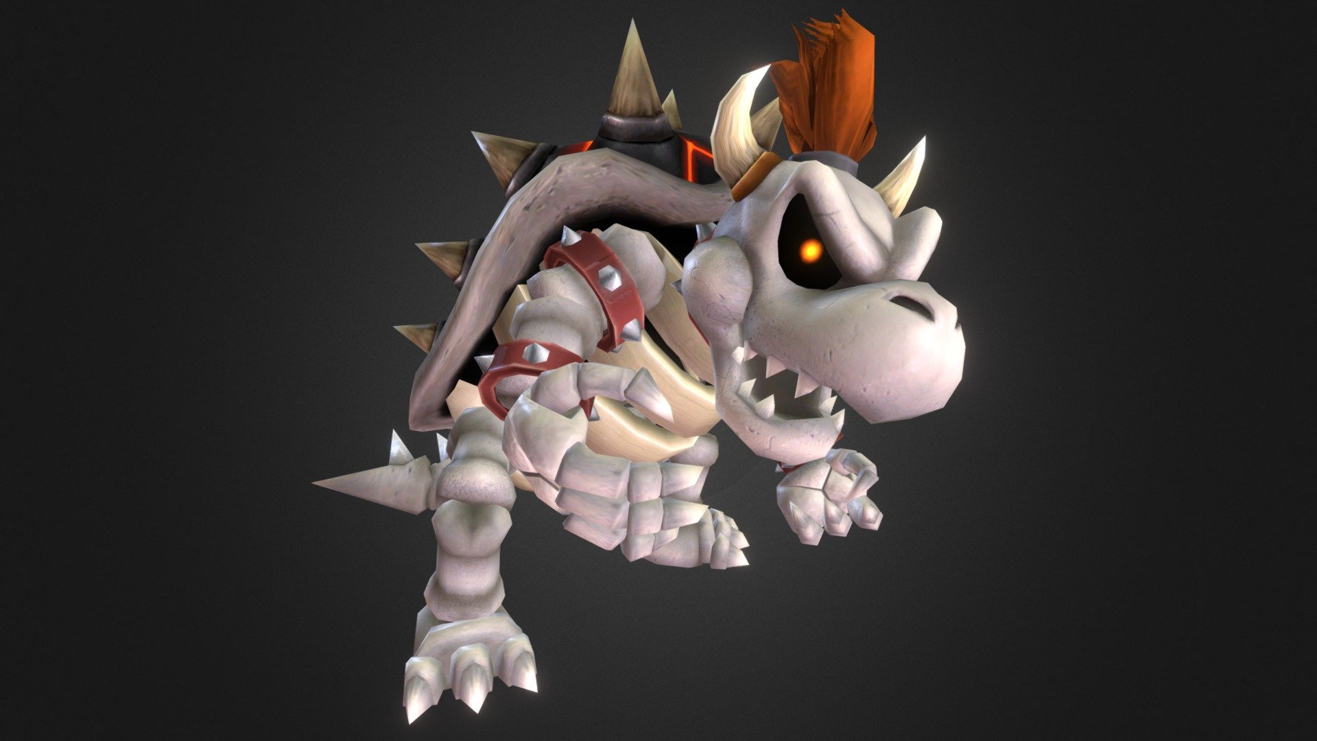 Alternate Costume for Bowser in Project M - Dry Bowser - Download Free 3D model by projectmgame 3d model