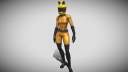 Rigged Cat Helmet Racer vehicles, style, games, cars, unreal, cart, vr, kart, woman, yellow, animations, karts, vrchat, unity, game, racing, animated, human, rigged