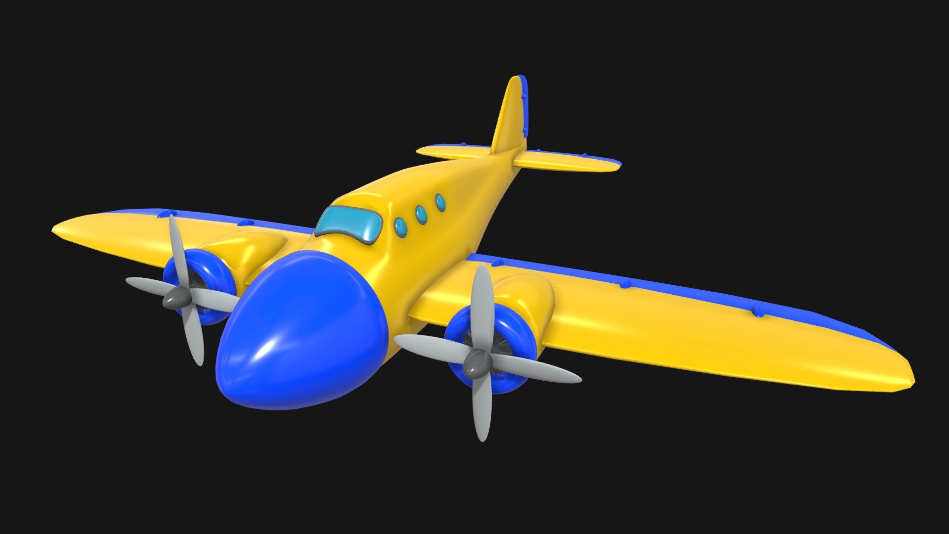 simple cartoon air plane





passager plane with 2 engines




could be a toy air plane




no textures.. just shaders for easy color changes



part of a collection https://skfb.ly/oI7VQ - Toon Plane 1 - Buy Royalty Free 3D model by Randall_3D 3d model
