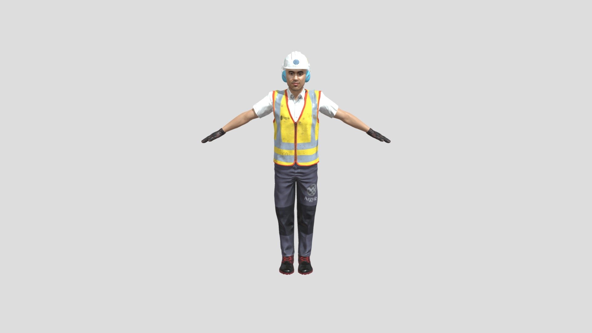 Billy Construction Site Engineer Character - 3D model by ninox3D 3d model