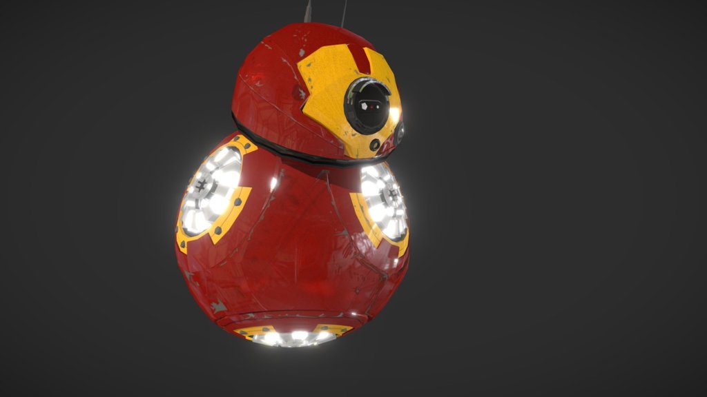 BB8 droid from Star Wars with an ironman armor - IRON BB8 - 3D model by DIEGO OLIVEIRA (@diegobj) 3d model