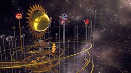 Animated Orrery planetarium, solarsystem, steampunk, device, bronze, gears, clock, mechanical, cog, brass, mechanism, planets, metal, machine, observatory, clockwork, cogs, rotation, copper, orrery, spinning, 3dsmax, animated, gear, colourproject, armagh