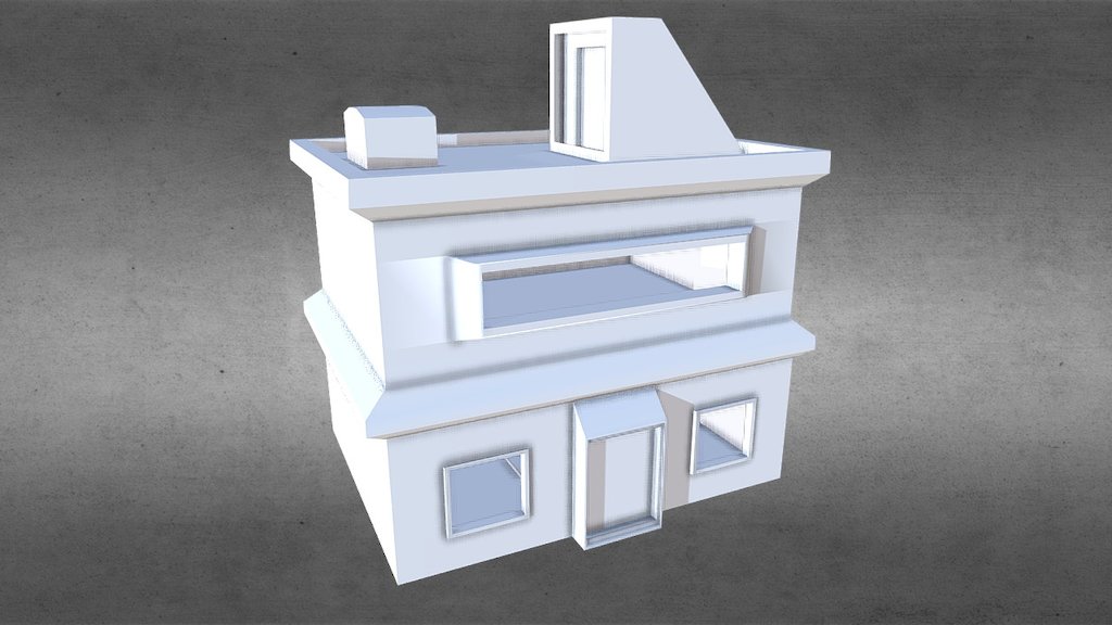 Improvising to make a quick house where i could place shooters in the second floor and/ or snipers in the roof - Bunker House - 3D model by Alvaro (@23LA) 3d model