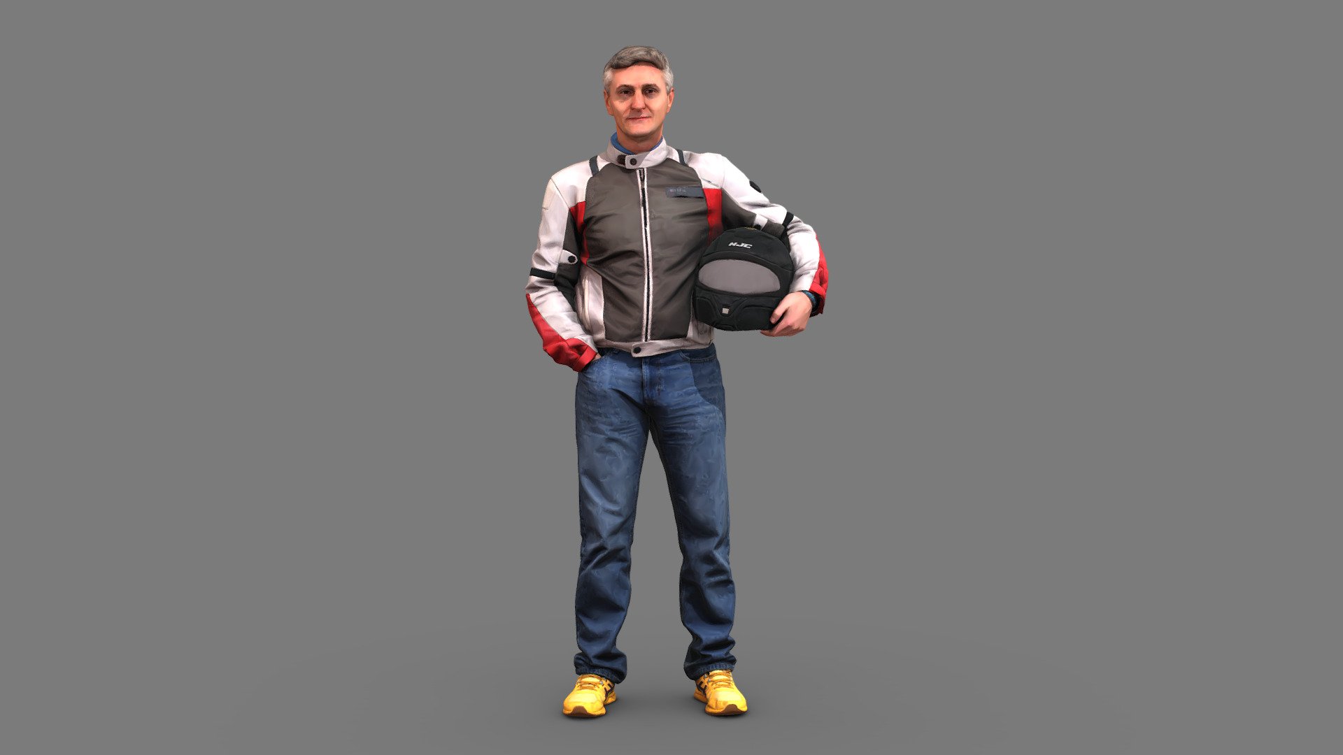I offer a 3D digital model of a motorcyclist with precise details and gear customization. Ideal for motorcycle enthusiasts, graphic designers and advertising creatives. The model allows to see the motorcyclist in different angles and to change the color of the jacket and helmet. Get this 3D digital model now!
Can be printed in any method you want, can also be used for 3D animation 3d model