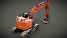Hitachi excavator vehicles, excavator, hitachi, vehicle, 3dscan, vehicle-scan, hitachi-excavator