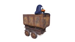 Chariot Minier penguin, clubpenguin, mining-trolley, minecraft, mining-car, mining-equipment