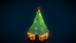 Christmas tree tree, cubes, christmas, christmastree, blockbench, low-poly, meches, holday
