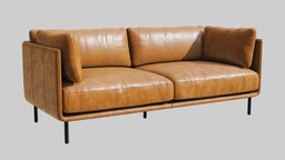 Crate&Barrel Wells Leather Sofa room, crate, sofa, barrel, leather, couch, sitting, soft, furniture, living, wells, design, interior, cratebarrel, 3detto