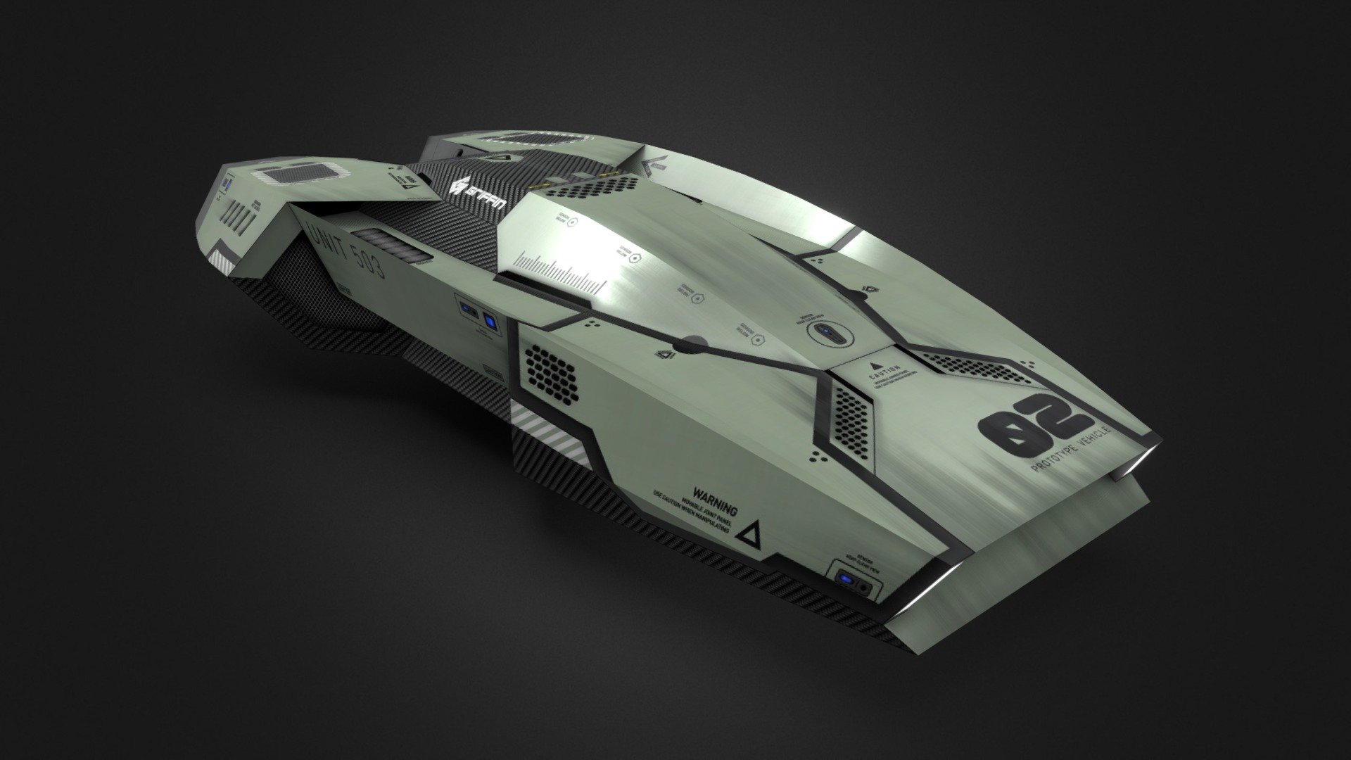 Custom ship for the game BallisticNG. Antigravity racing game inspired by Wipeout 3d model
