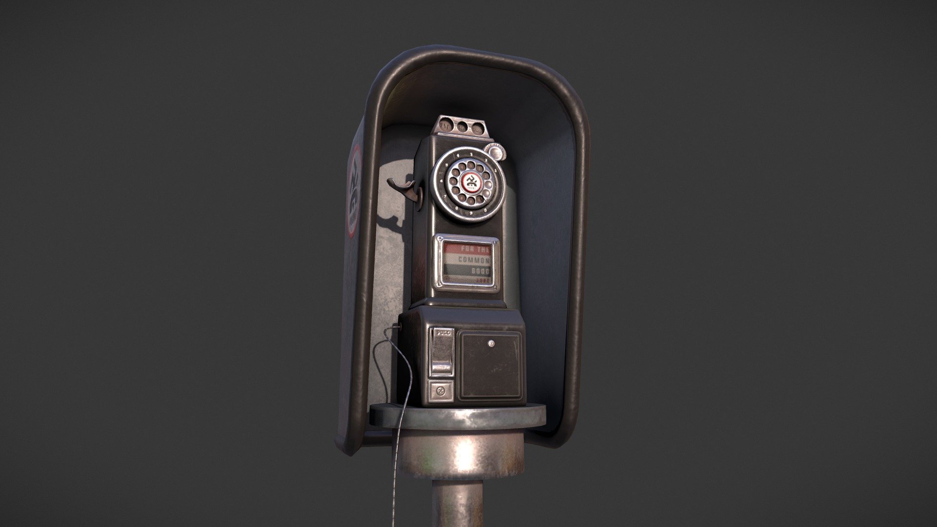 A payphone abandoned mid-call....

Made for an environment I am working on set in the world of &ldquo;The Man in the High Castle