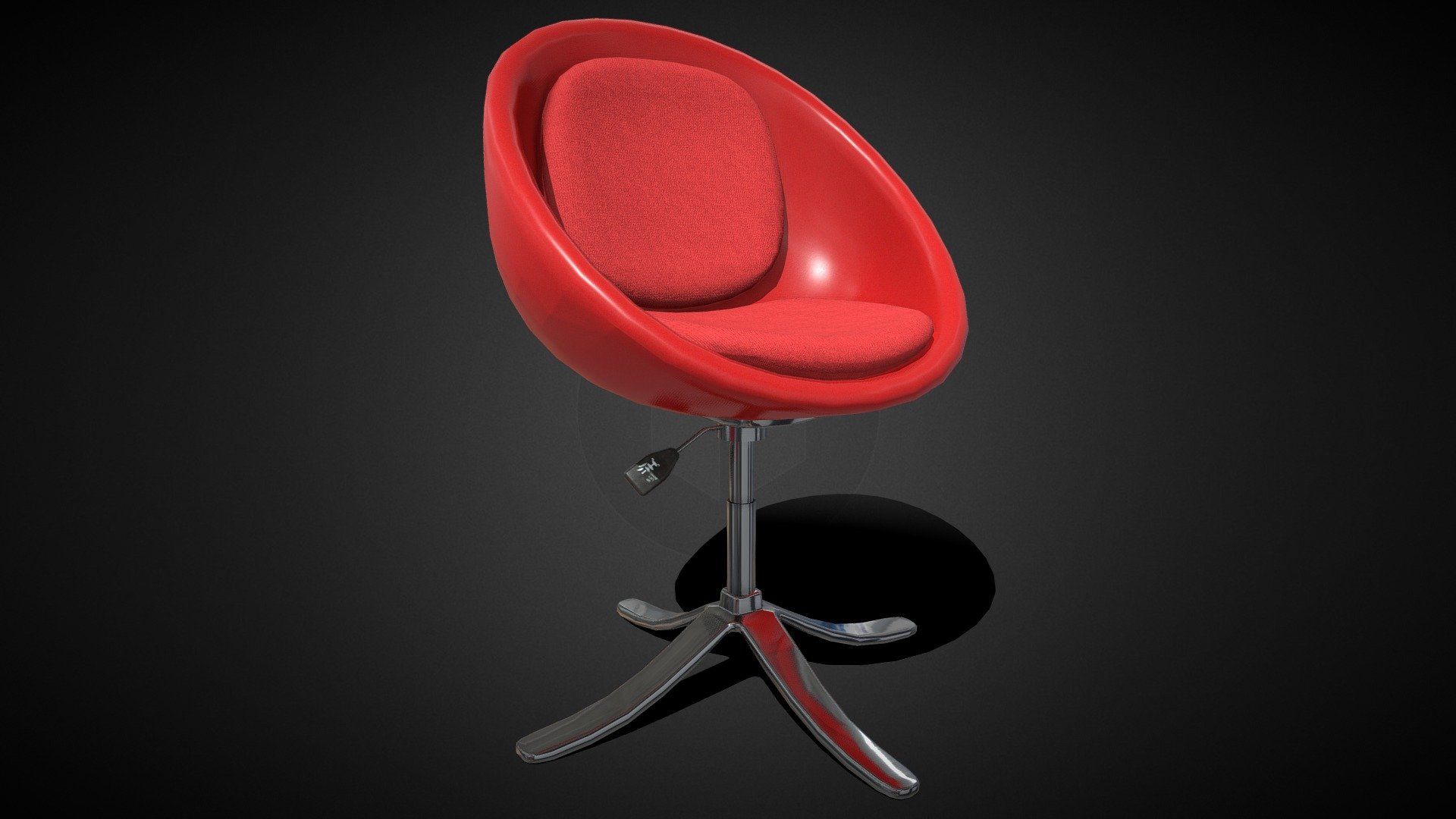 Free downlodable lowpoly 3d Height Adjustable Swivel Chair.

This model can also be used as -
- Lounge Chair
- Fiber Chair
- Bar Chair
- Office Chair
- Home Chair
- Height Adjustable Chair
- Swivel Chair
- Red Colour / color chair 
- Game ready lowpoly model and ready to use in your scene.

Model have Triangles: 3.1k, Vertices: 1.7k

Thanks 3d model