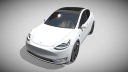 Tesla Model Y AWD White with chassis