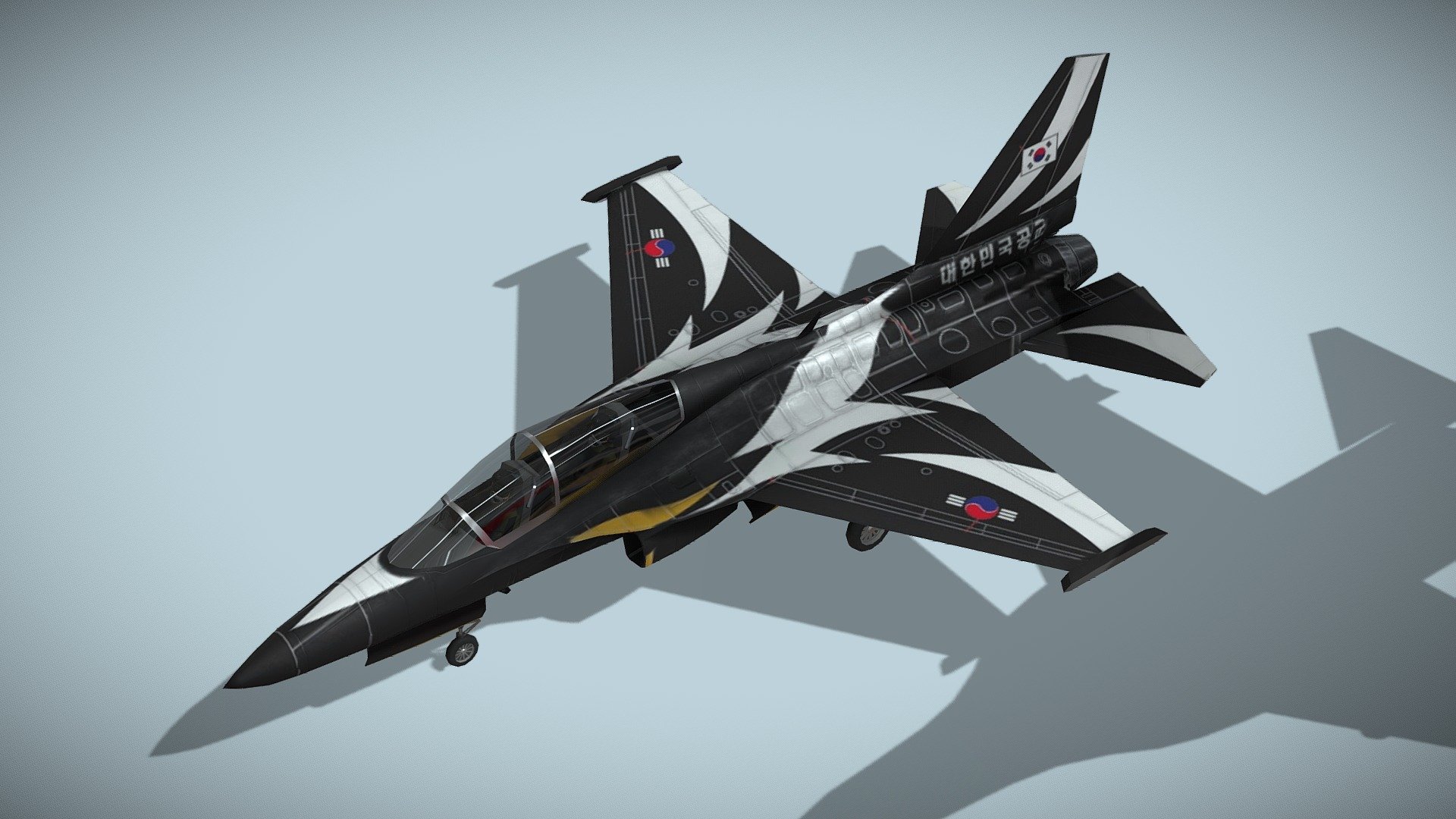 KAI FA-50 Golden Eagle

Lowpoly model of korean light fighter



KAI T-50 Golden Eagle is a family of South Korean supersonic advanced jet trainers and light combat aircraft, developed by Korea Aerospace Industries (KAI) with Lockheed Martin. The T-50 is South Korea's first indigenous supersonic aircraft and one of the world's few supersonic trainers. Development began in the late 90s, and its maiden flight occurred in 2002. The aircraft entered active service in 2005.


The T-50 has been further developed into aerobatic and combat variants, namely T-50B, TA-50, and FA-50. A F-50 single-seat multirole fighter variant was considered before being cancelled. The T-50B serves with the South Korean air force's aerobatics team.



Fully rigged

Model has roughness map and 2 x diffuse textures

Including 3D print STL file



Check also my aircrafts and cars

Patreon with monthly free model - KAI FA-50 Golden Eagle - Buy Royalty Free 3D model by NETRUNNER_pl 3d model