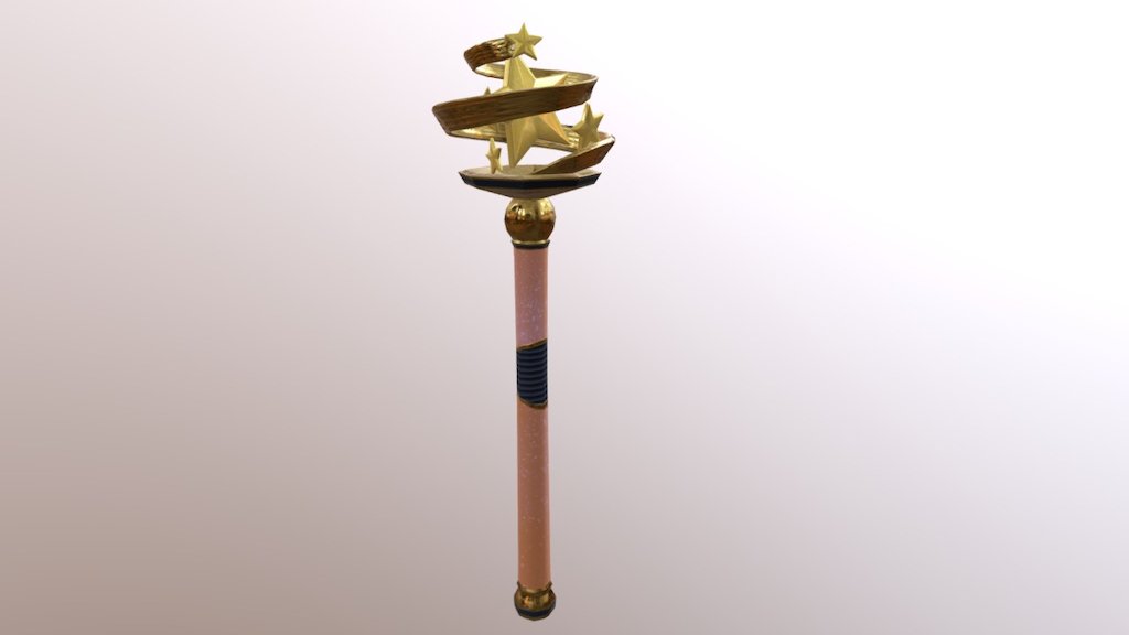 This Prop is currently inside of the &lsquo;Prop Room' within the Live Theater level of the VR City of Hypatia. When you hold it and pull the trigger of the hand controler, you will leave Stars in the air around the wand. It's one of my favorite Wands that I've made. (actually, I like all of the wands I've made. XD) - Star Wand - 3D model by SmallSteve 3d model