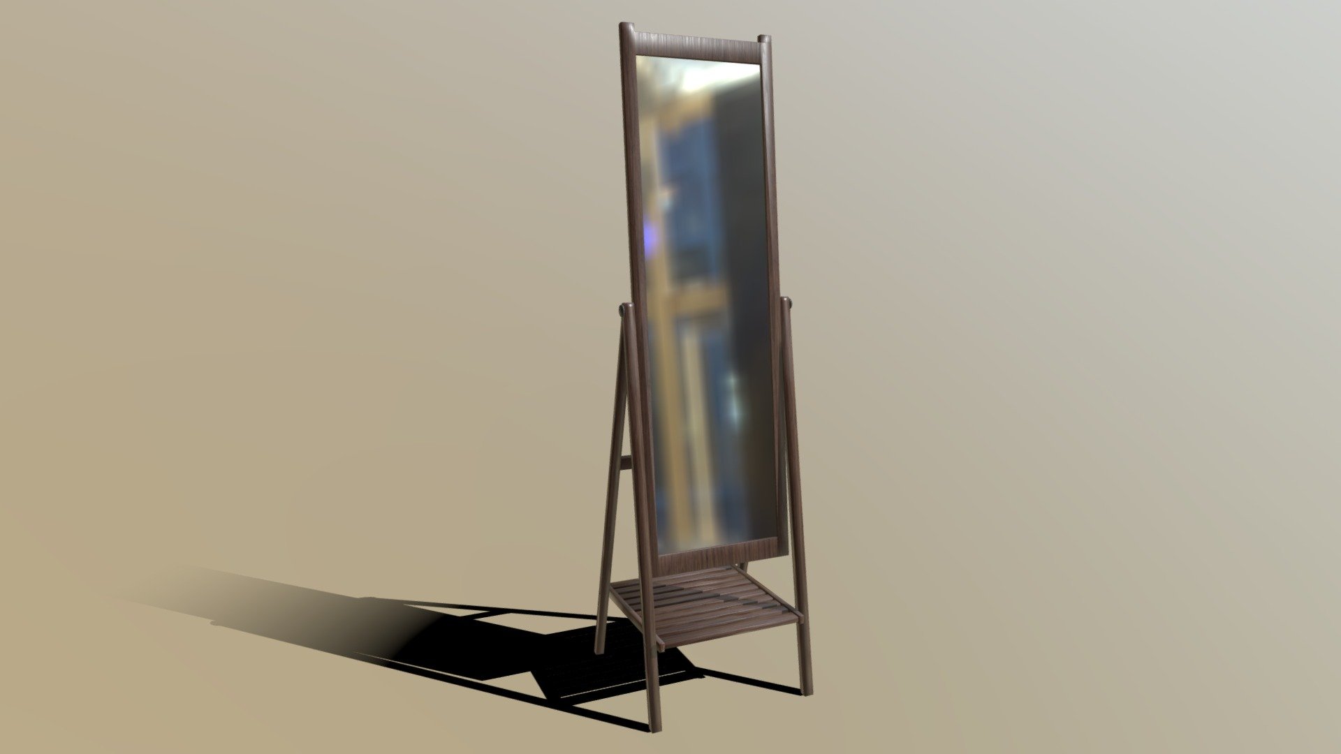 Super LOWPOLY 3D Antique Mirror for Gamification &amp; Architecture Visualization for VR / AR projects. (UVW, Texture and NormalMap).

Modelling &amp; UVW unwrapped in 3DS Max, Textured in Substance Painter 3d model