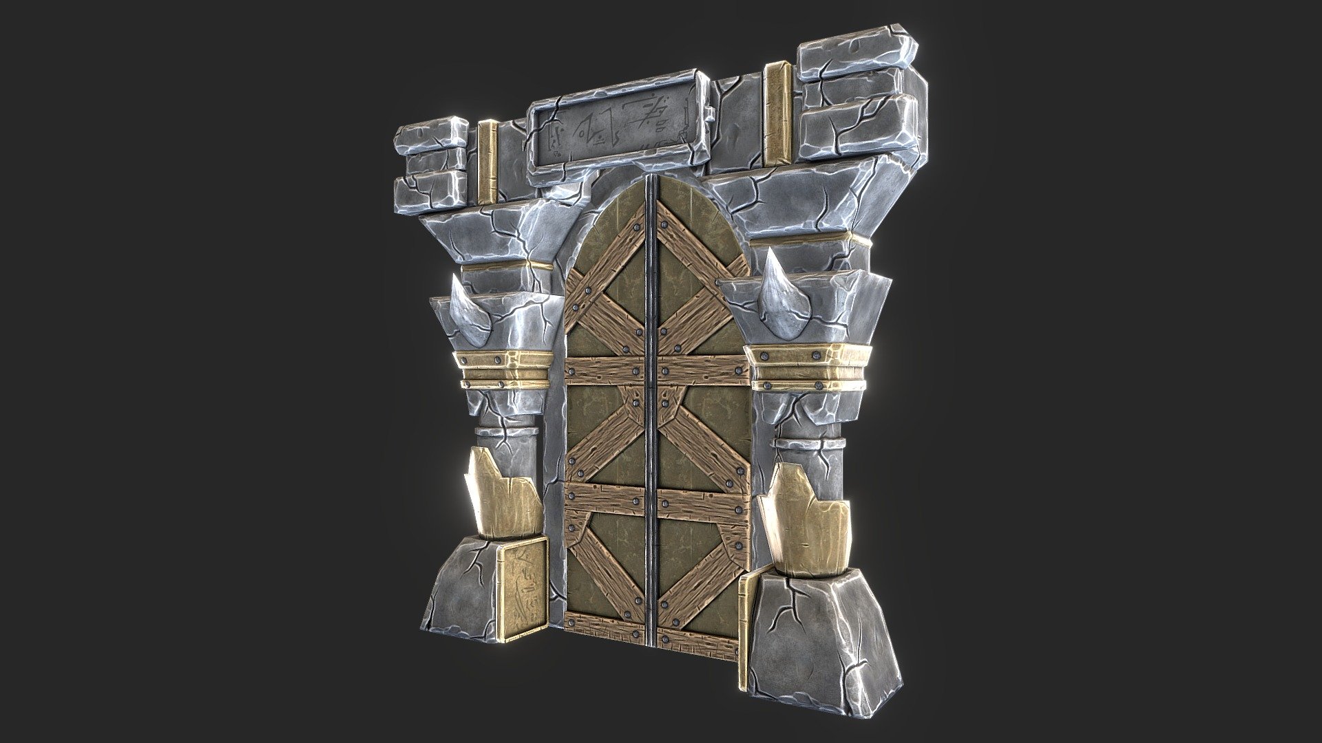 Dungeon door videogame Asset - Game Stylized Dungeon Door - Buy Royalty Free 3D model by A.Sauco (@pistoko) 3d model