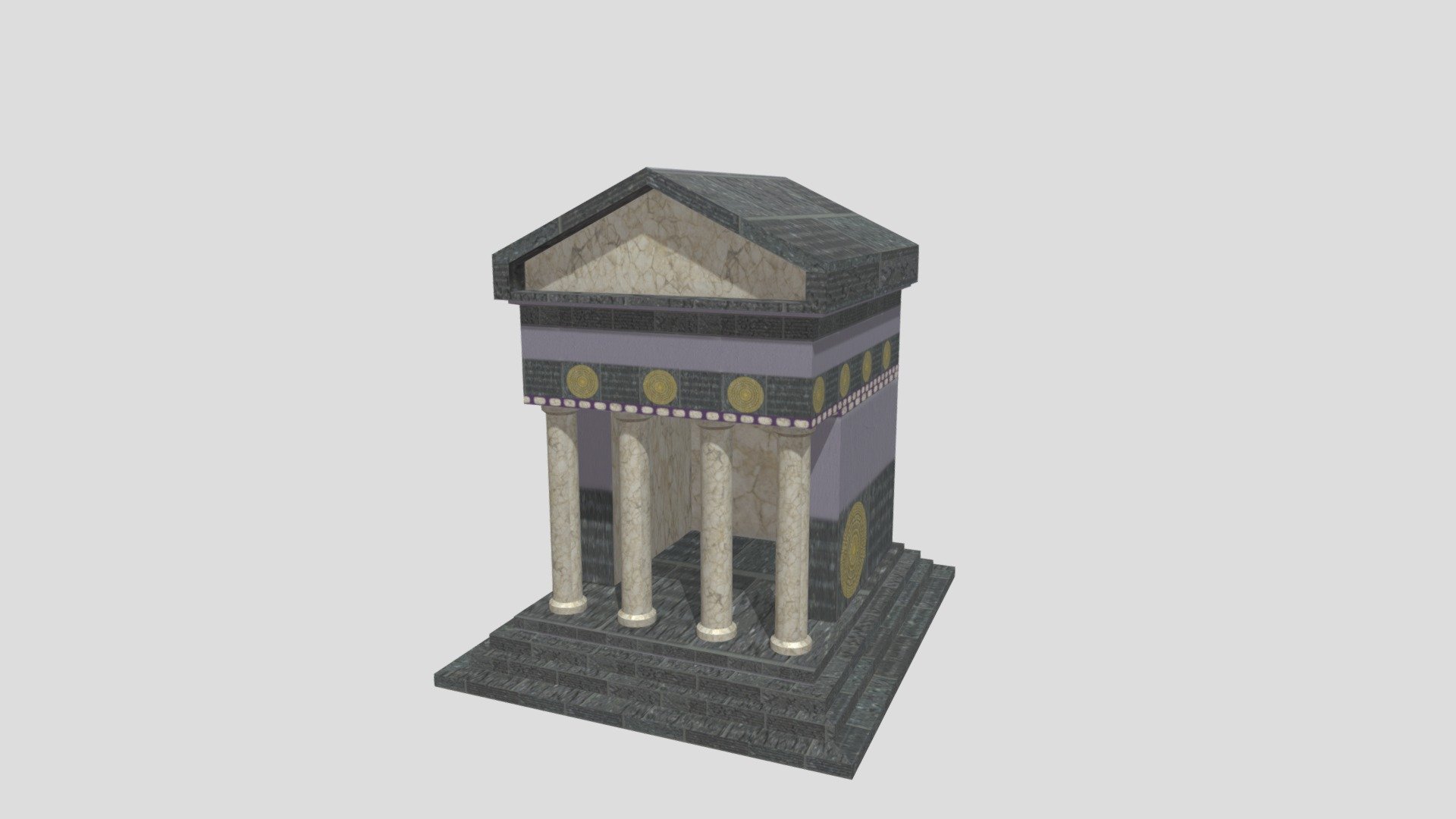 modelled a greco roman temple part of class project - greco-roman temple - 3D model by mikegoh 3d model