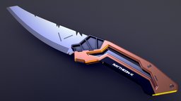 Feather millitary, opera, weapon, knife, blender, gameart, scifi, hardsurface, technology, space, blade