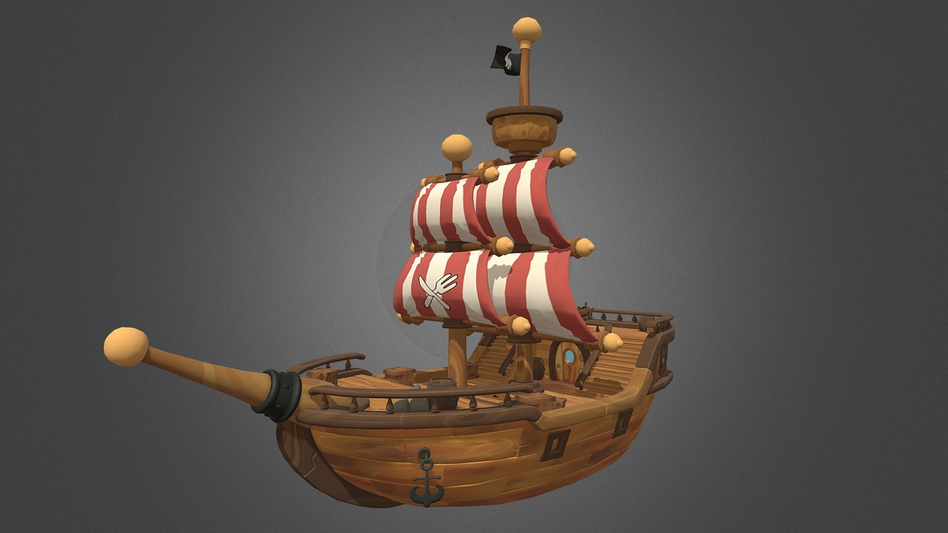 cartoon ship - Buy Royalty Free 3D model by misitewang 3d model