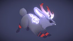 Fantasy Bunny rabbit, creature-monster, substancepainter, stylized, characterdesign, fantasy, handpainted-lowpoly