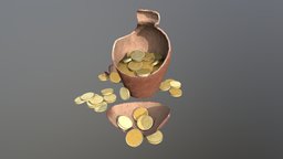 CoinsClay (Game ready asset for Unity URp) store, props, props-assets, 3dasset, freemodel, unity, game, noai, createdwithai