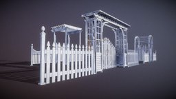 Modular Wooden Fence Collection fence, wooden, blender3dmodel, garden-design, woodenfence, blender3d, fences-asset